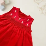 Classic Red Smocked Dress - Image 2