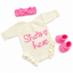SHE'S HERE Hand Knitted Set - Pre Order Item