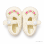 Tiny Pink Rose Booties - Image 2