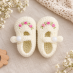 Tiny Pink Rose Booties