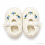Tiny Blue Rose Booties - Image 2