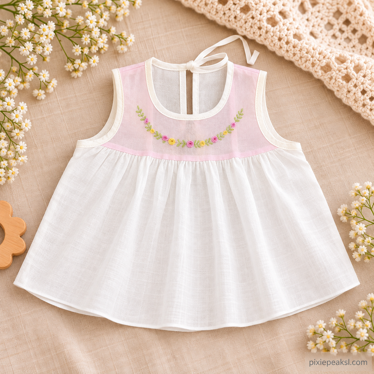 IMG_6458 Girls Little Rose Bud Dress - Pink - Image 1
